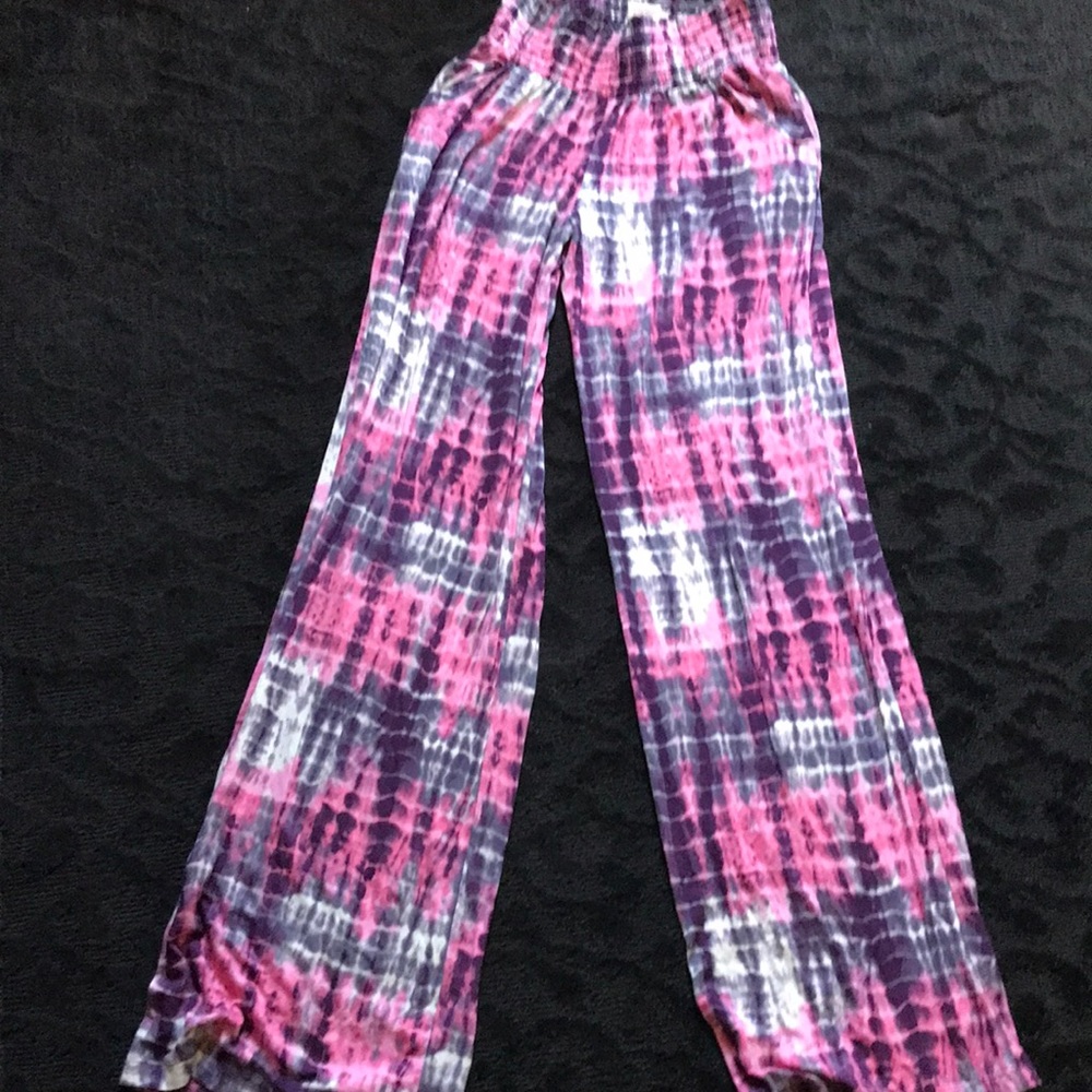 Mossimo yoga palazzo pants pink / purple - good condition, elastic waist
